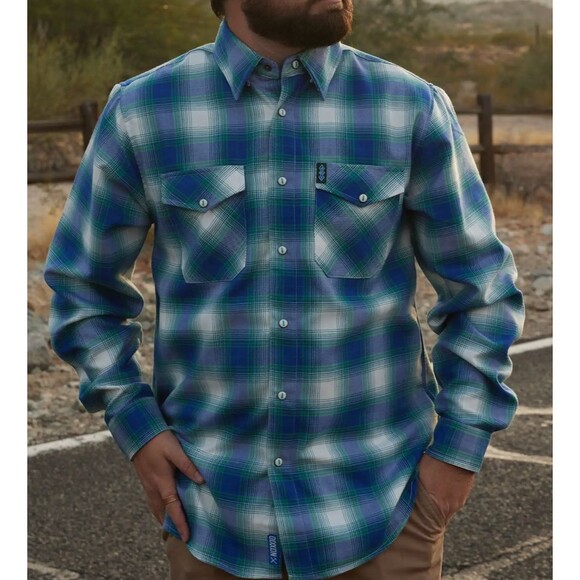 Dixxon Flannel 2021 JCT Trucking 2XT Plaid Blue Green Limited Edition Tall Fall - Picture 1 of 10